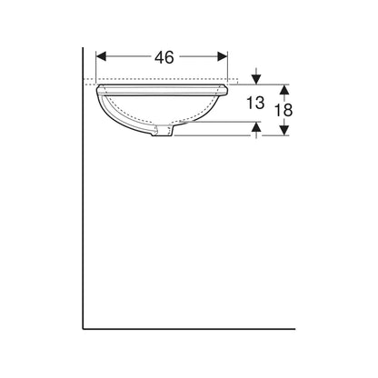Geberit VariForm Undercounter Wash Basin 500.752.01.2