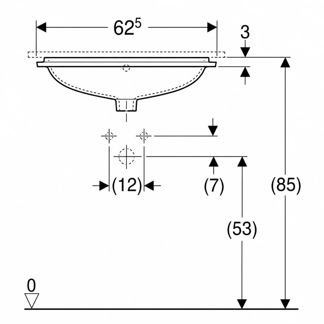 Geberit VariForm Undercounter Wash Basin 500.756.01.2