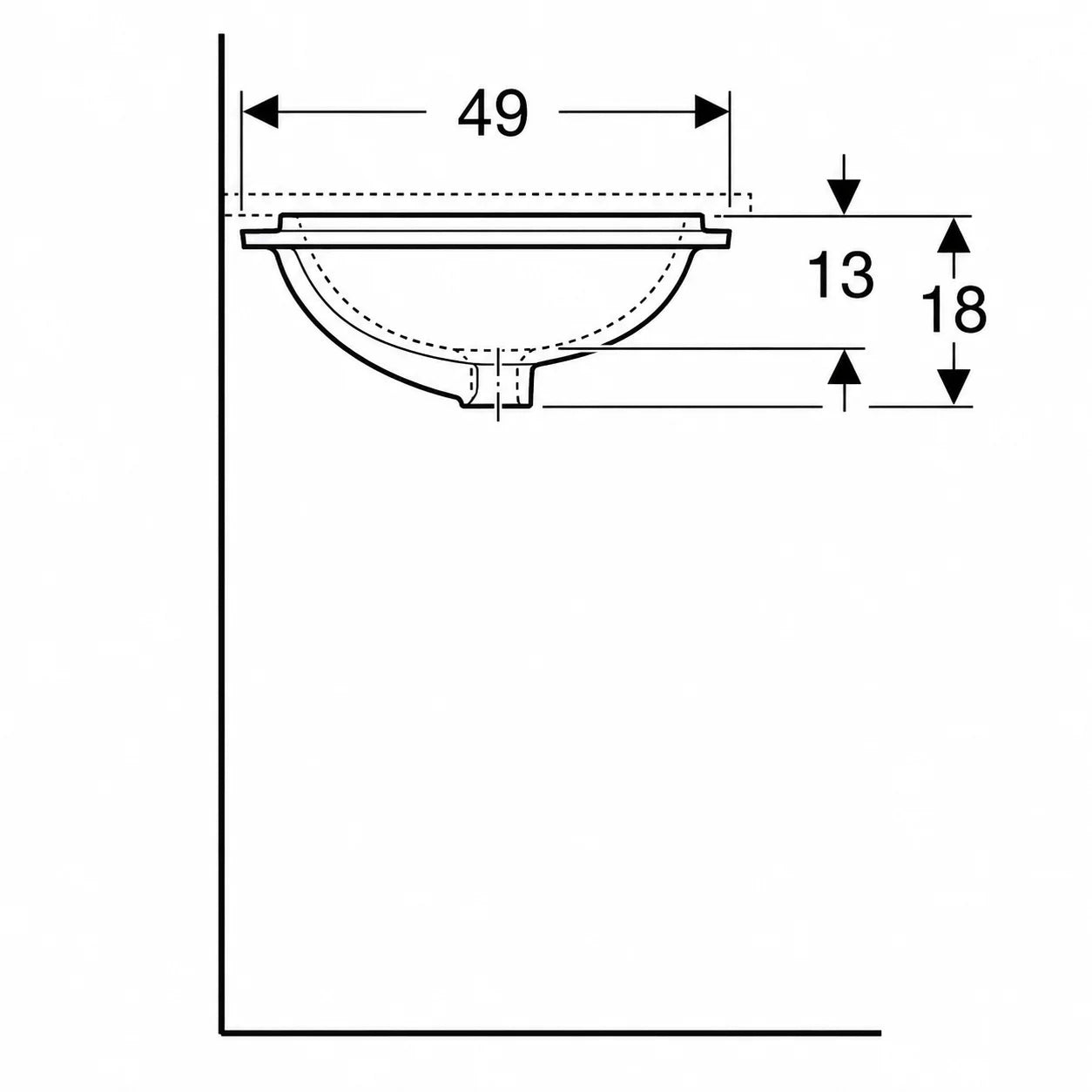 Geberit VariForm Undercounter Wash Basin 500.756.01.2