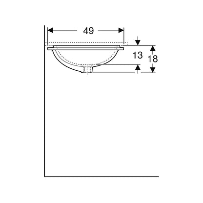 Geberit VariForm Undercounter Wash Basin 500.758.01.2