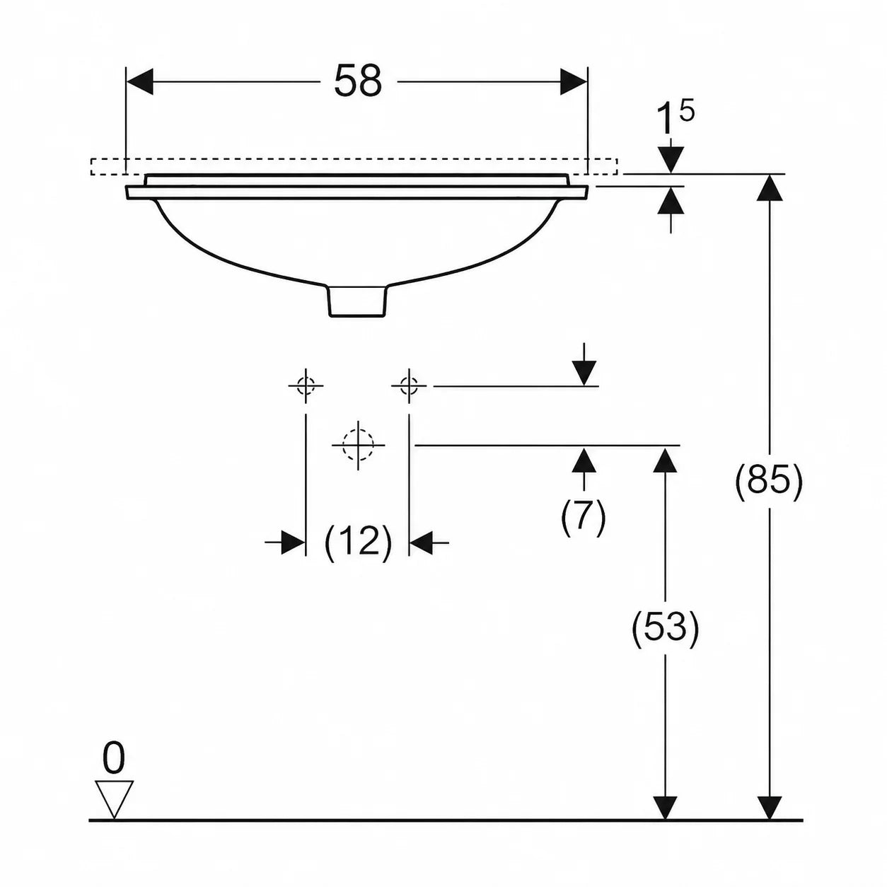 Geberit VariForm Undercounter Wash Basin 500.764.01.2