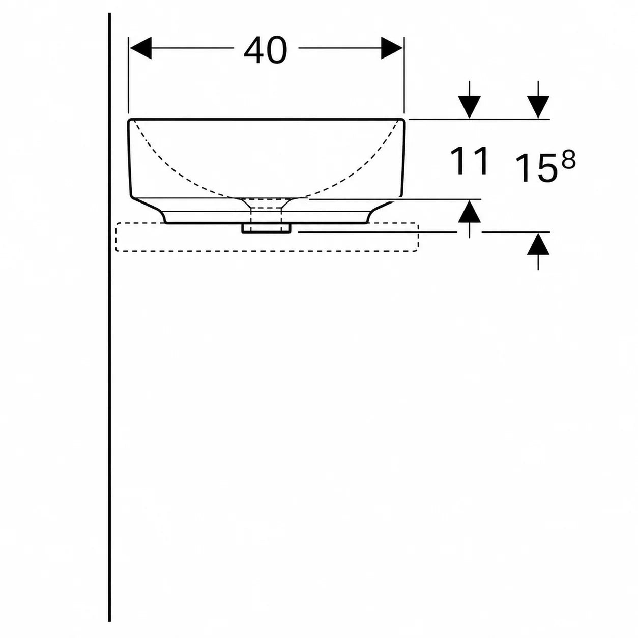 Geberit VariForm Countertop Wash Basin 500.771.01.2