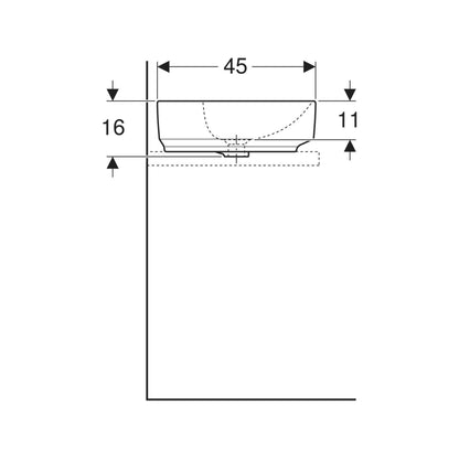 Geberit VariForm Countertop Wash Basin 500.780.01.2