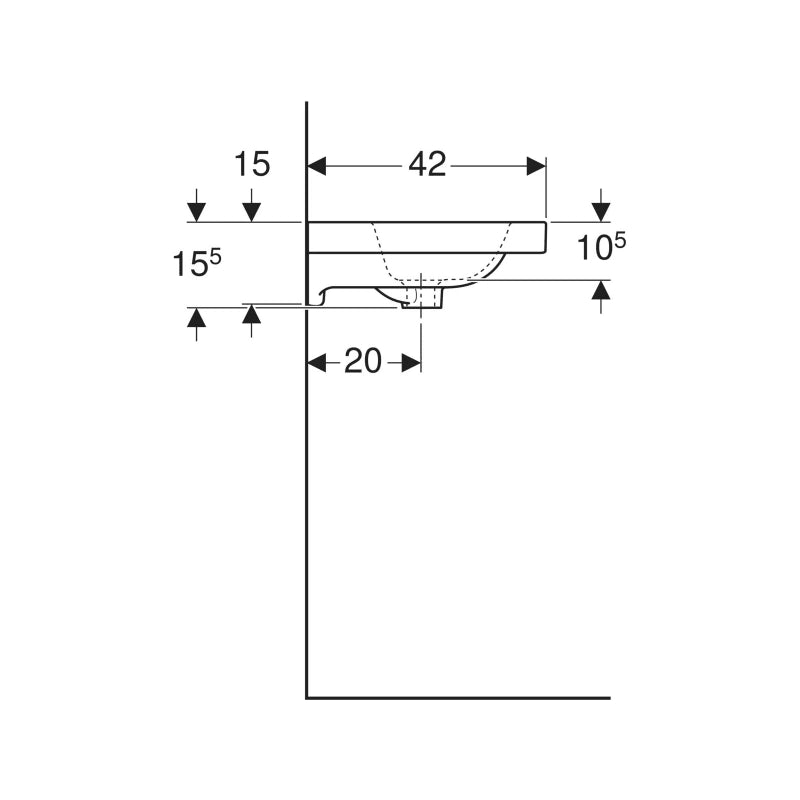Geberit iCon Light Wash Wall Hung Basin 501.842.00.7
