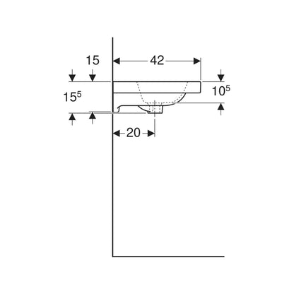 Geberit iCon Light Wash Wall Hung Basin 501.842.00.7