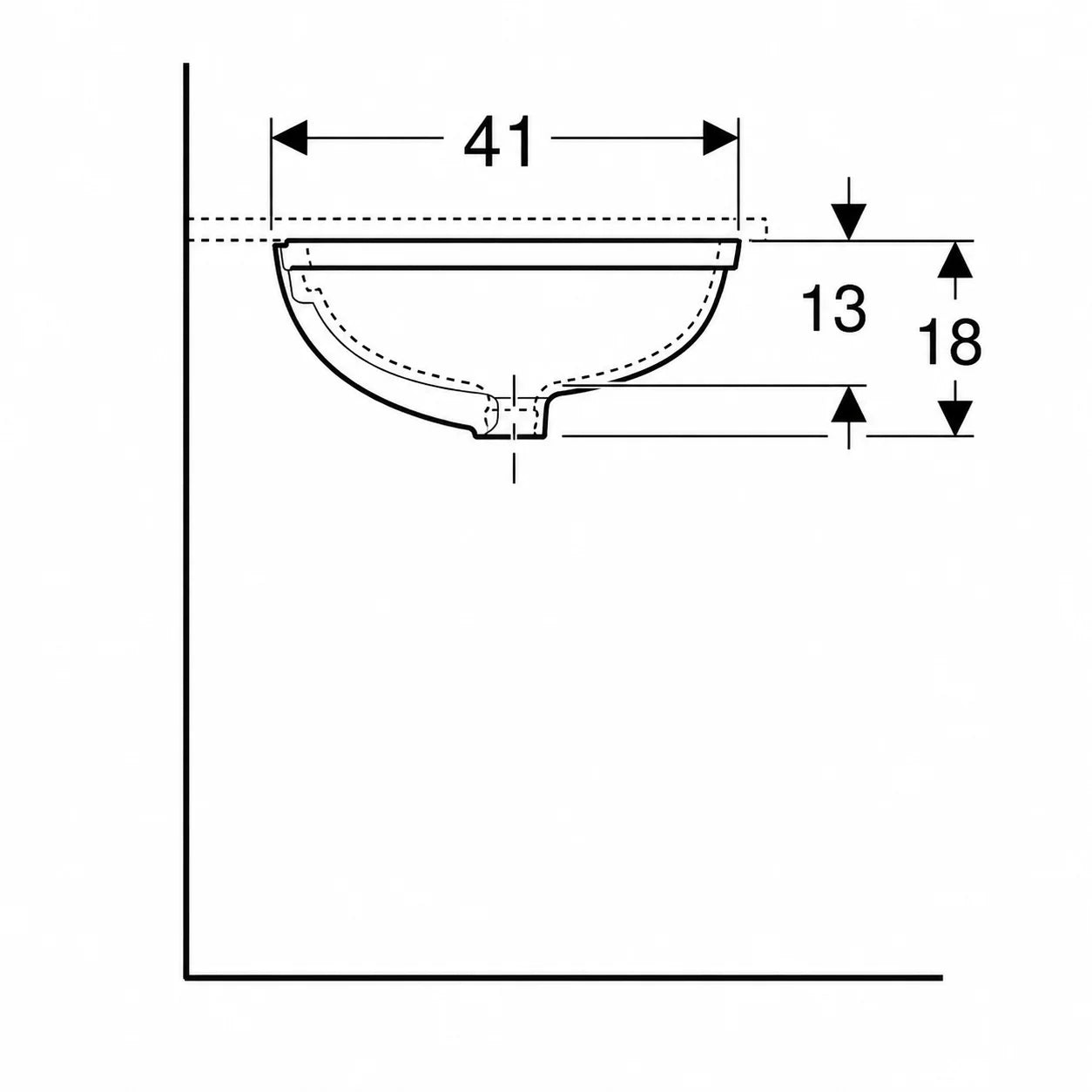Geberit VariForm Undercounter Wash Basin 505.060.01.1