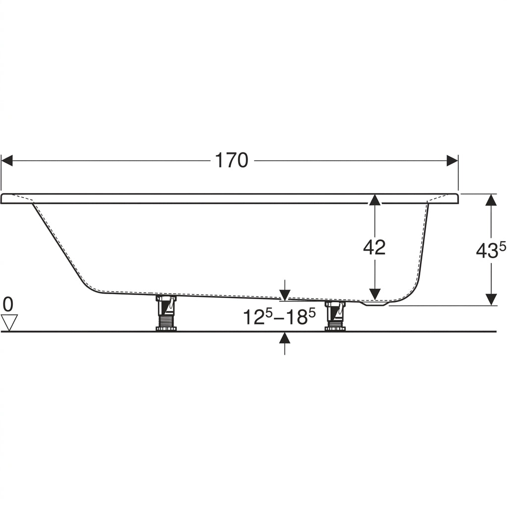 Geberit Supero Built-In Bathtub 554.103.01.1