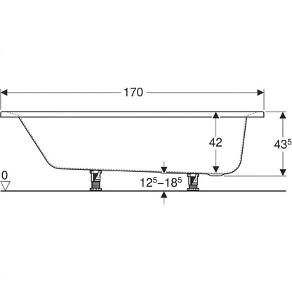 Geberit Supero Built-In Bathtub 554.103.01.1