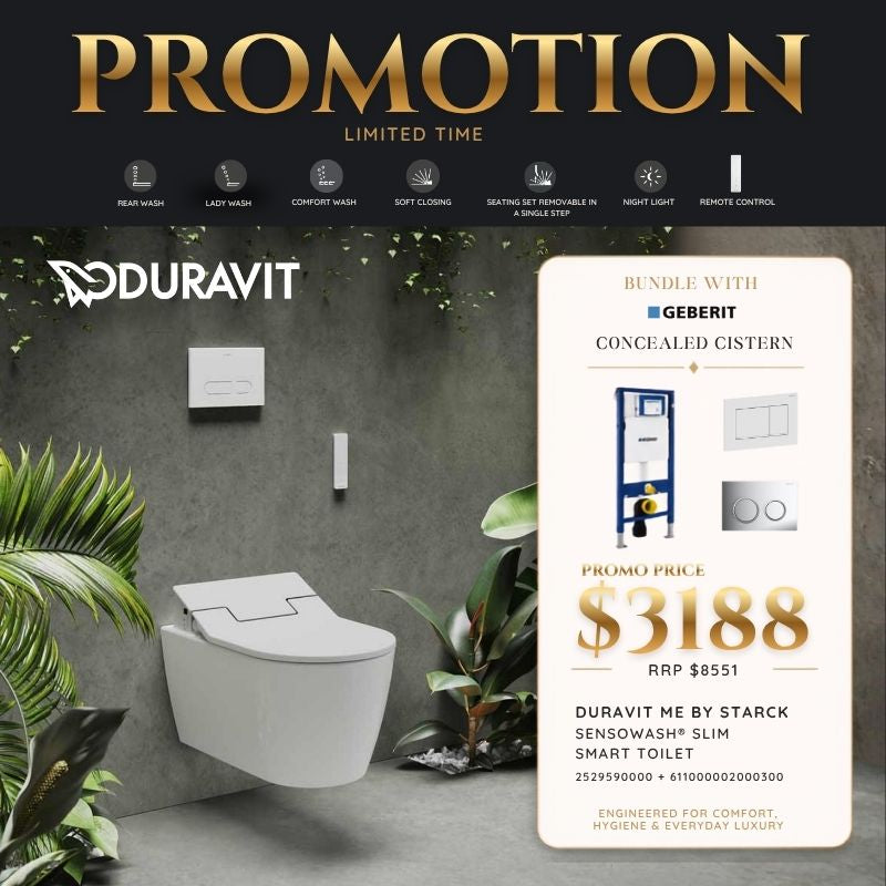 [Bundle Deal] Duravit ME by Starck SensoWash® Slim Smart Toilet Bundle 2529590000 + 611000002000300