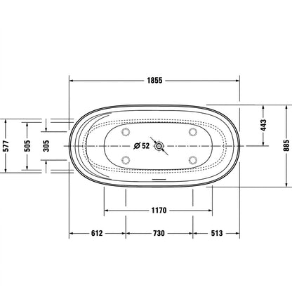 [Bundle Deal] Duravit Cape Cod Freestanding Bathtub 700330000000000 Bundle