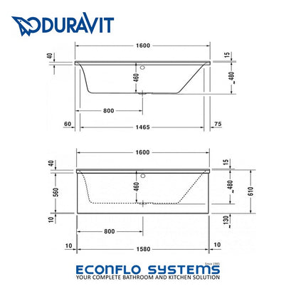 Duravit 
P3 Comforts Built-In Bathtub 
700372000000000