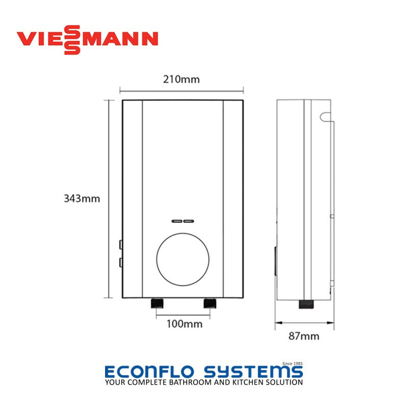 Viessmann Vitowell Easy Premium P1 Instant Water Heater C/W Shower Set 7956389 | 7956389B