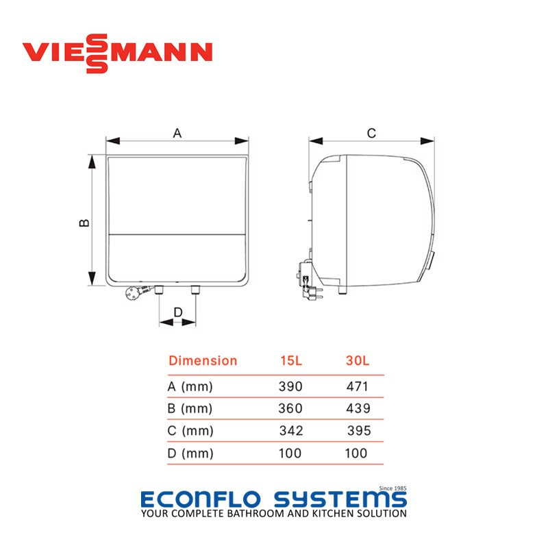 Viessmann Vitowell Comfort Cube Premium Storage Water Heater 7956393 | 7956396