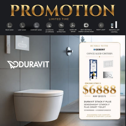 Duravit Starck F Plus SensoWash® Smart Toilet Bundle 2510090000 + 612000012400323