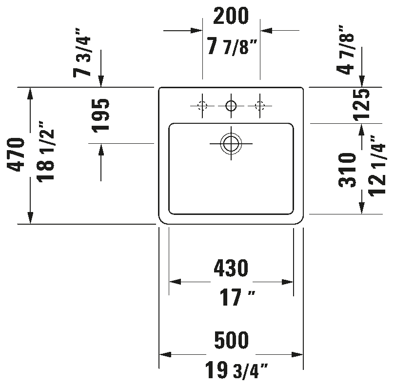 Duravit Vero Wall-Mounted Washbasin 0452500000