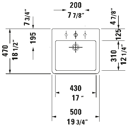 Duravit Vero Wall-Mounted Washbasin 0452500000