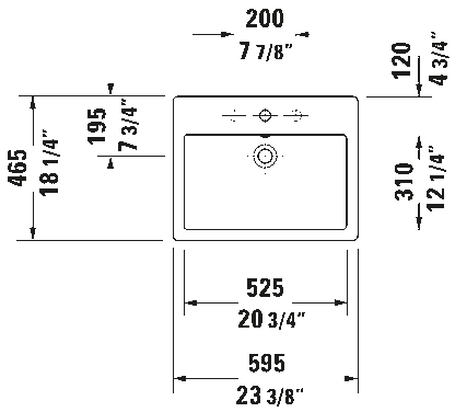Duravit Vero Wall-Mounted Washbasin 0452600000