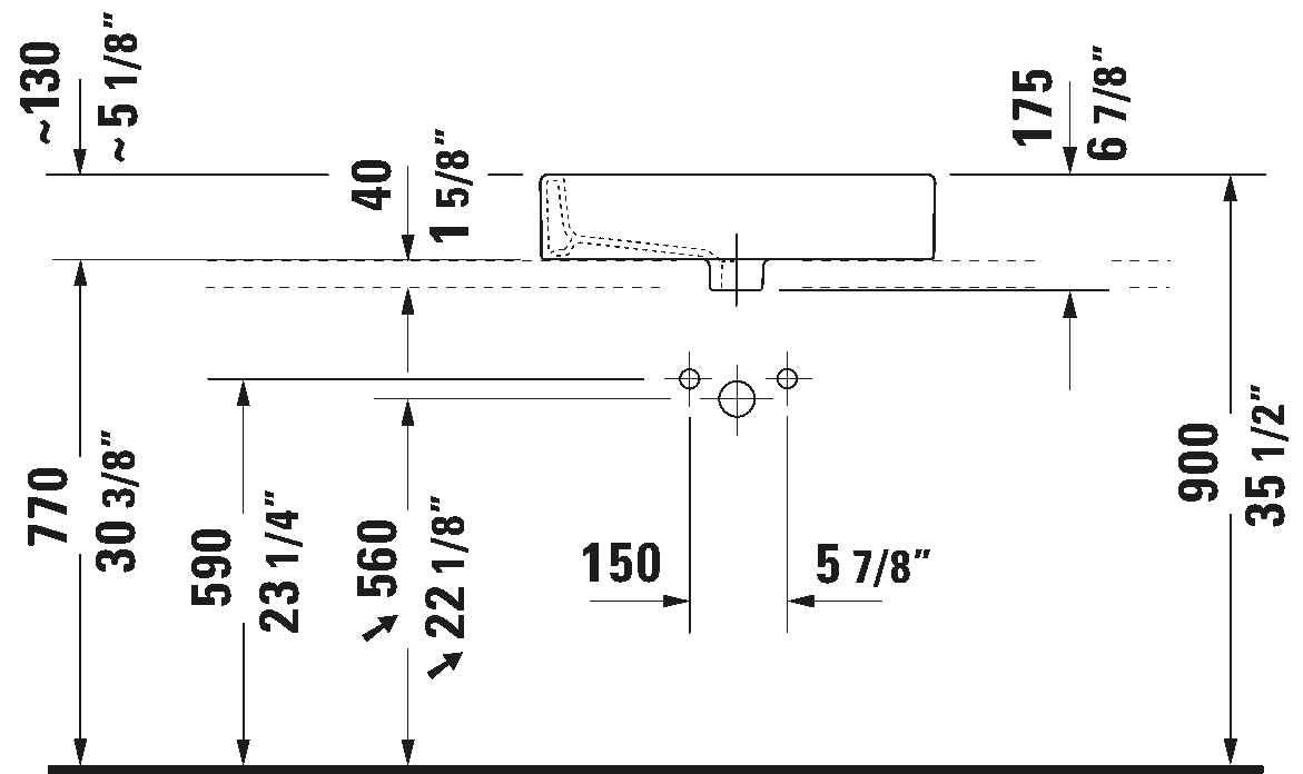 Duravit Vero Wall-Mounted Washbasin 0452600000