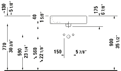 Duravit Vero Wall-Mounted Washbasin 0452600000