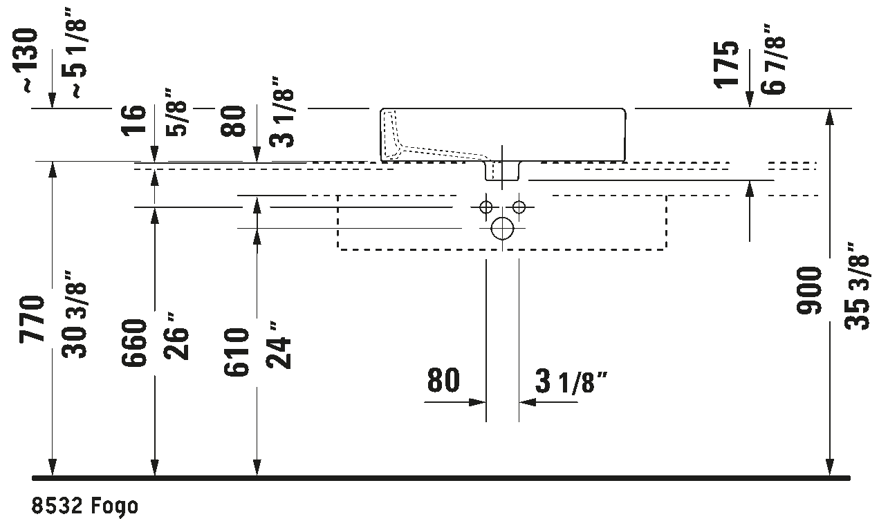 Duravit Vero Wall-Mounted Washbasin 0452600000