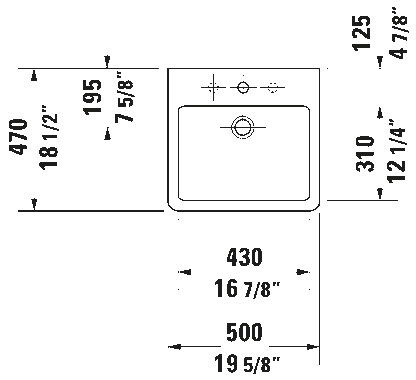 Duravit Vero Wall-Mounted Washbasin 0454500000