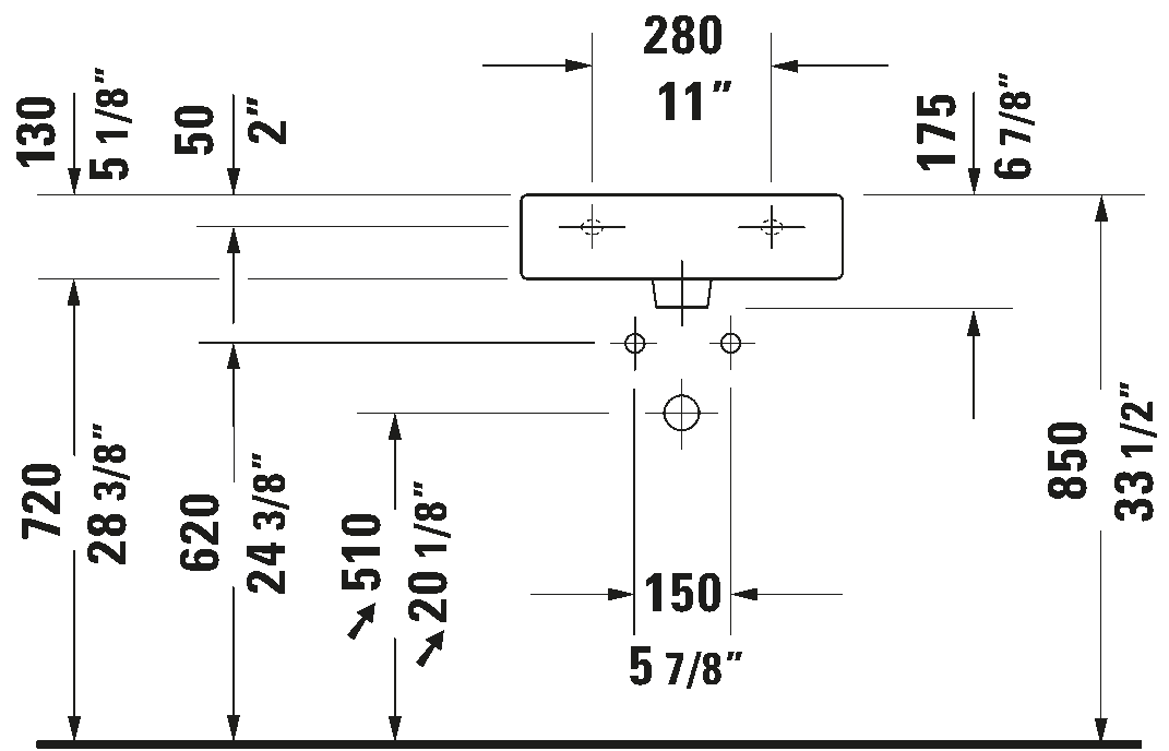 Duravit Vero Wall-Mounted Washbasin 0454500000