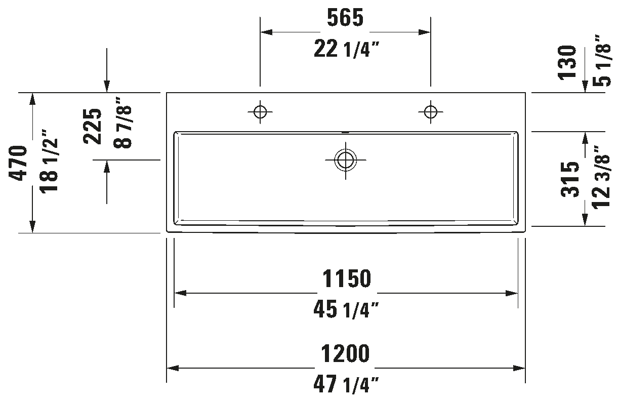 Duravit Vero Air Wall-Mounted / Furniture Washbasin 2350120024