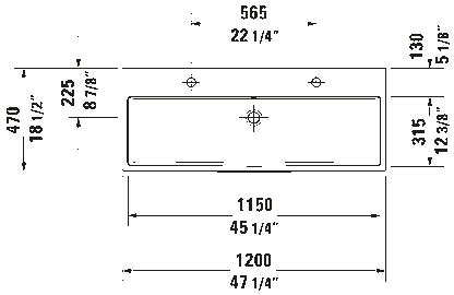 Duravit Vero Air Wall-Mounted / Furniture Washbasin 2350120024