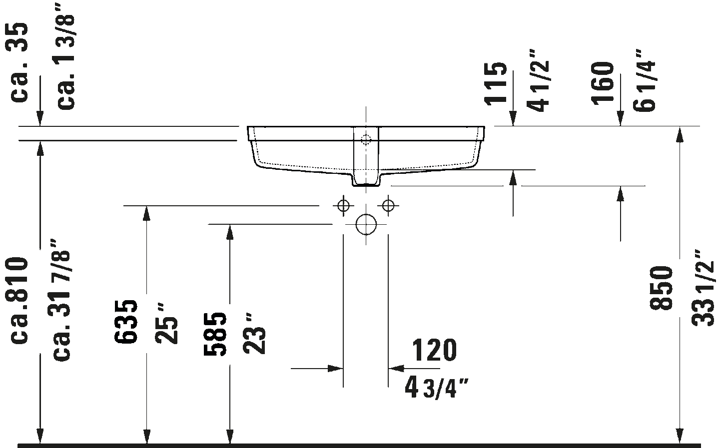 Duravit Vero Air Undermount Washbasin 0384600000