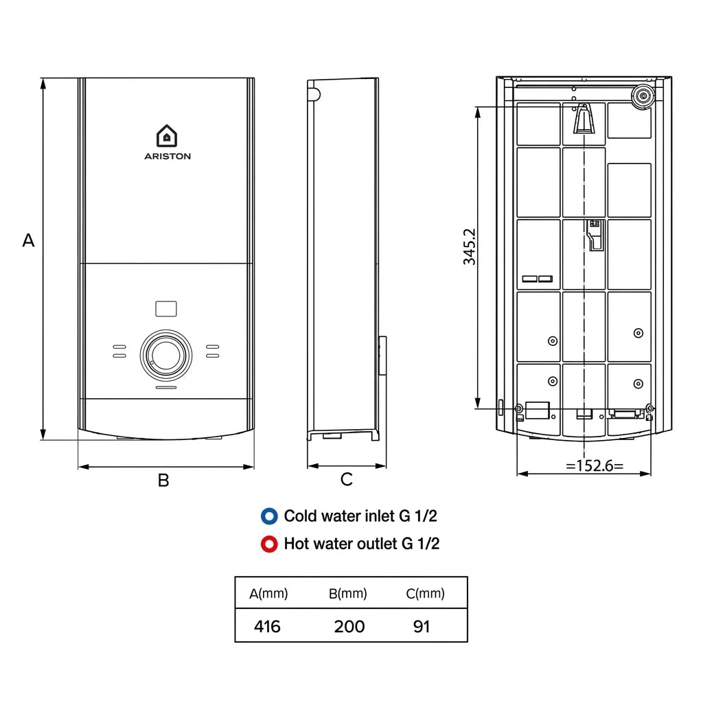 Ariston Aures Premium Instant Water Heater 3195401