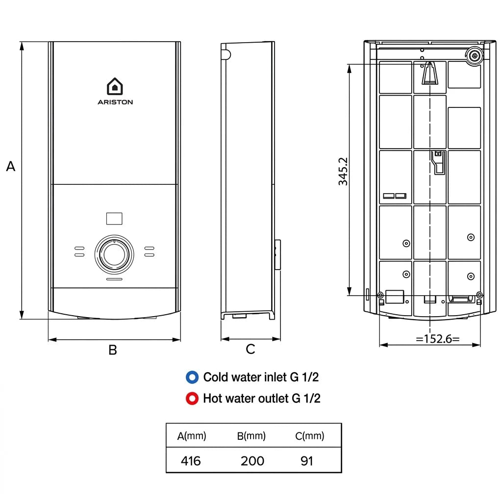 Ariston Aures Premium+ Instant Water Heater 3195402