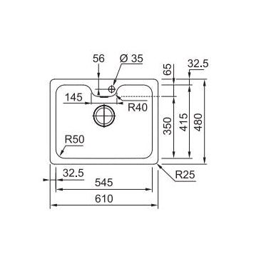 Franke Sink Single Bowl Bell BCX 110-55TL