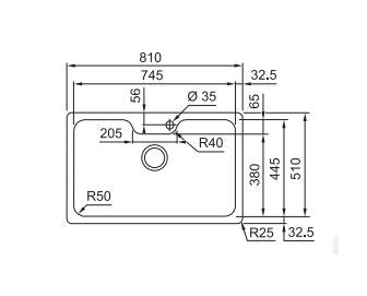 Franke Sink Single Bowl Bell BCX 110-75TL