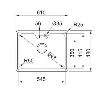 Franke Sink Single Bowl Bell BCX 610-61