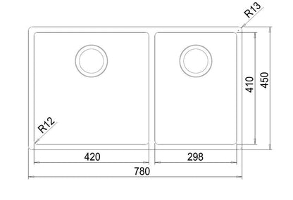 Franke Sink Double Bowl Box BOX 220-74 SBR