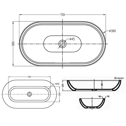 Bravat Counter-Top Bowl Washbasin C22185W-ENG