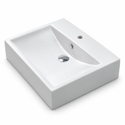 Bravat Countertop Rectangular Washbasin C2271W-1-SG