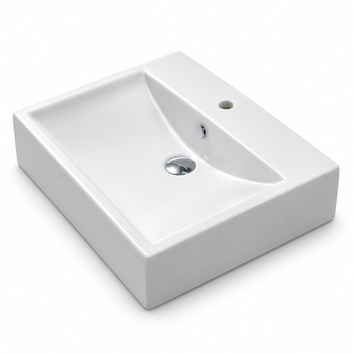 Bravat Countertop Rectangular Washbasin C2271W-1