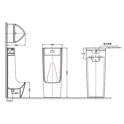 Bravat Floor-Standing Integrated Urinal C2548W