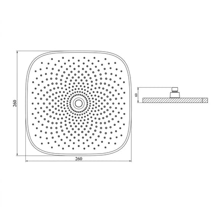Bravat Square Overhead Shower D1250BW-ENG