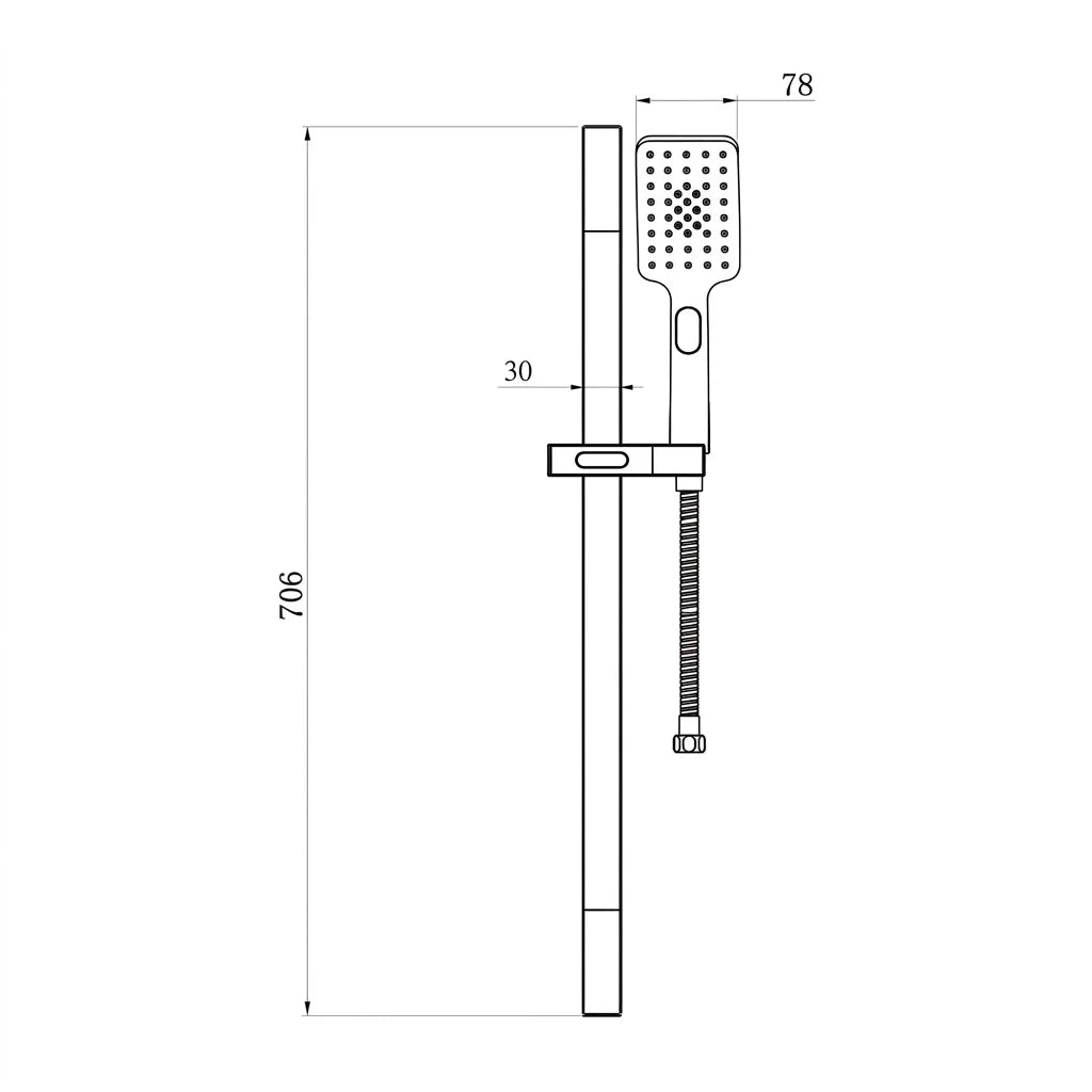 Bravat Sliding Bar with 3-Function Hand-Held Shower & Hose Set D170BW