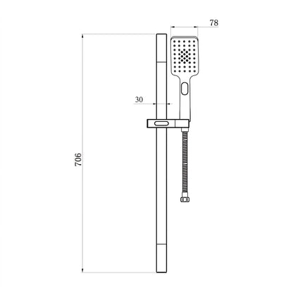 Bravat Sliding Bar with 3-Function Hand-Held Shower & Hose Set D170BW