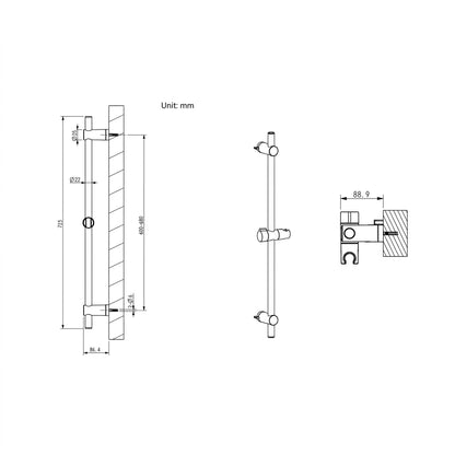 Bravat Brass Shower Rail D179CP