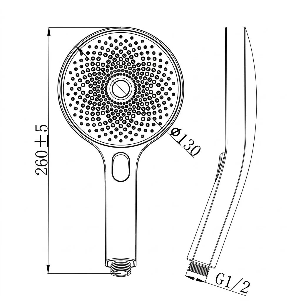 Bravat 3-Function Round Hand Shower D2136BTC-ENG