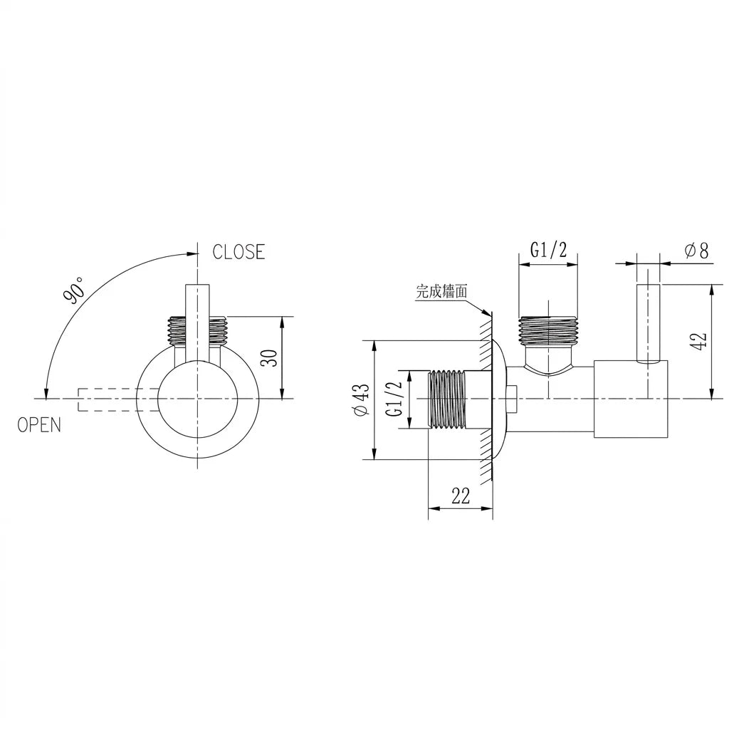 Bravat Single Stick Angle Valve D503BTC-ENG