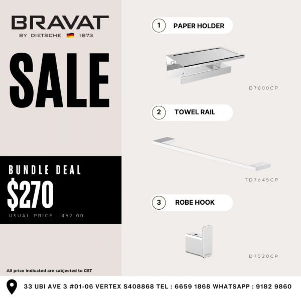 [Bundle Deal] Bravat Bathroom Accessories Set Bundle Deal