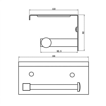 Bravat Paper Roll Holder with Tray D7718AP
