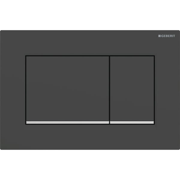 Geberit Sigma 30 with Dual Flush Actuator 115.883.14.1 Matt Black / Matt Black / Bright Chrome (easy-to-clean)