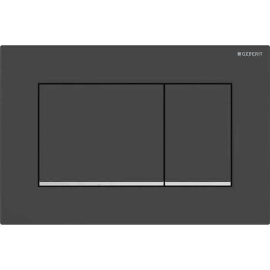 Geberit Sigma 30 with Dual Flush Actuator 115.883.14.1 Matt Black / Matt Black / Bright Chrome (easy-to-clean)