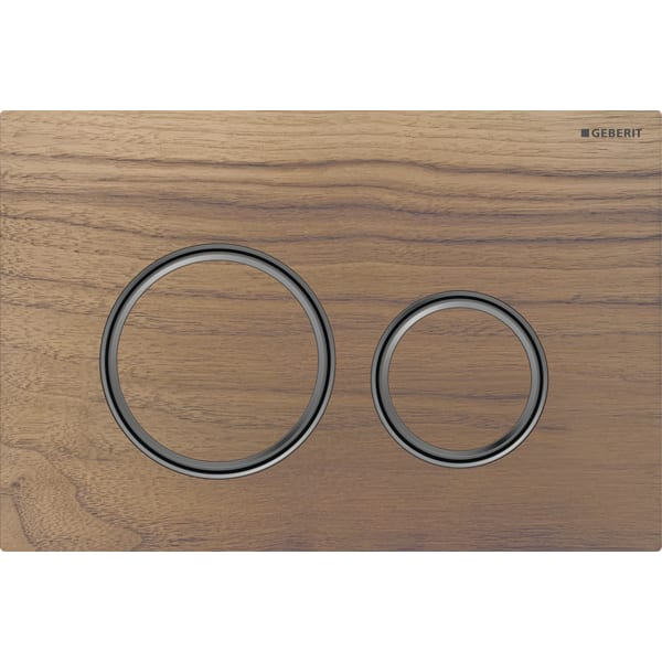 Geberit Sigma 21 with Dual Flush Actuator 115.651.JX.1 Black Walnut / Black Walnut / Black Chrome